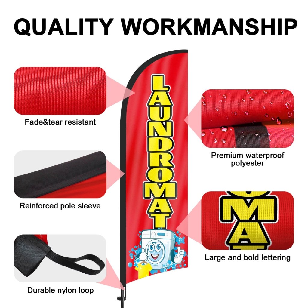 8ft Laundromat Feather Flag Pole Kit