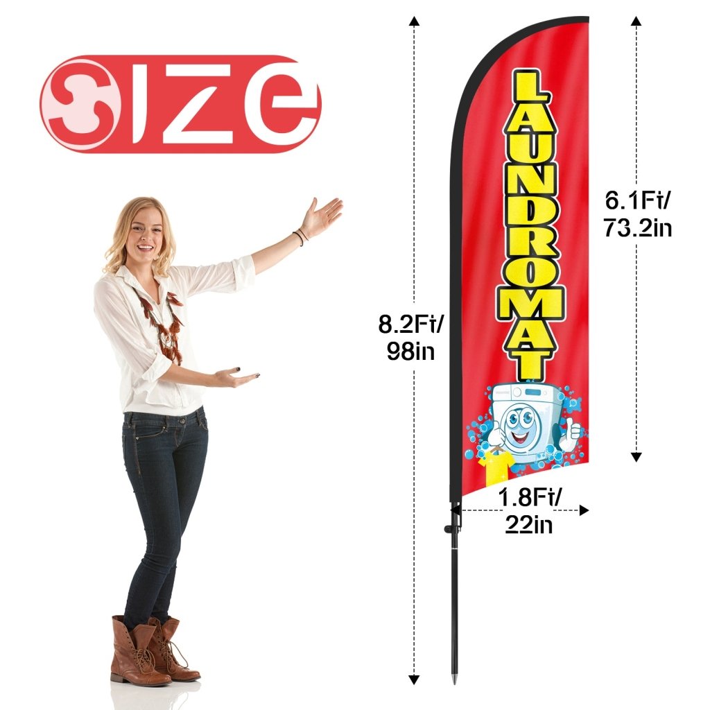 8ft Laundromat Feather Flag Pole Kit