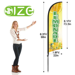 8Ft Lemonade Feather Flag with Pole & Stake