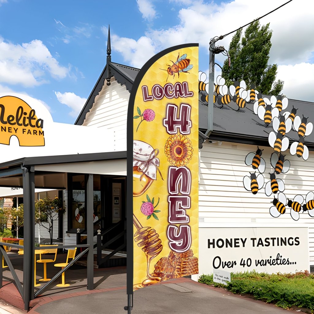 8ft Local Honey Feather Flag with Pole kit