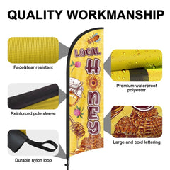 8ft Local Honey Feather Flag with Pole kit