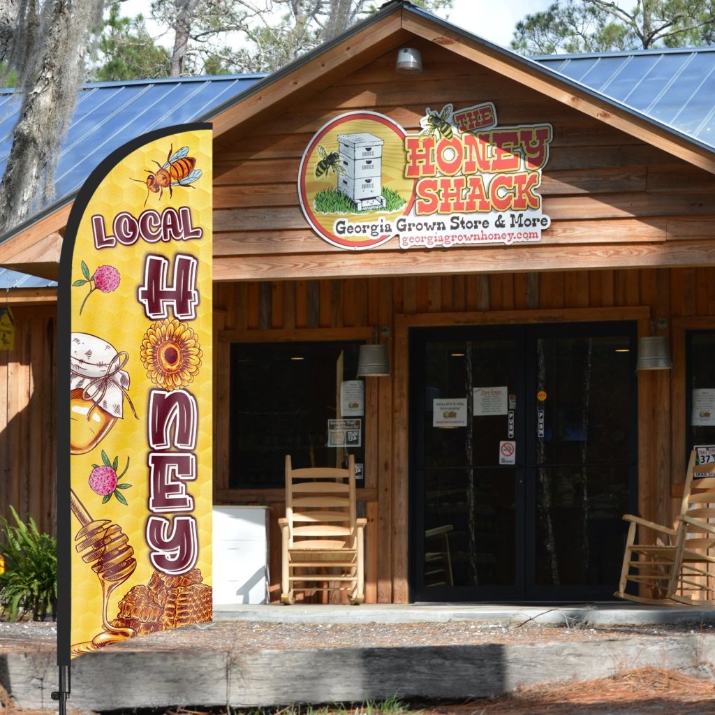 8ft Local Honey Feather Flag with Pole kit