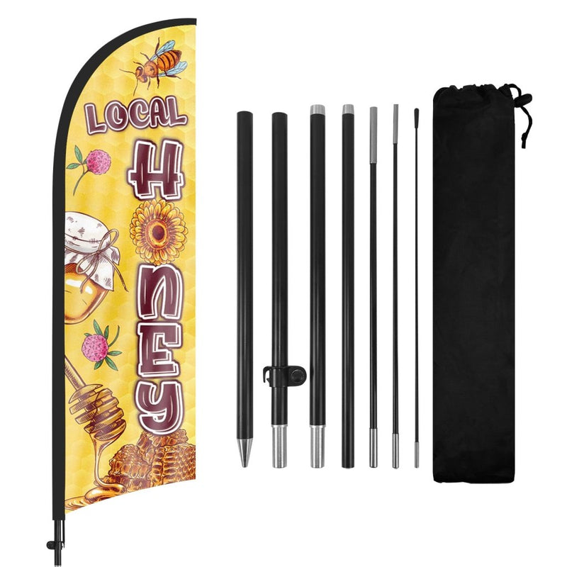8ft Local Honey Feather Flag with Pole kit