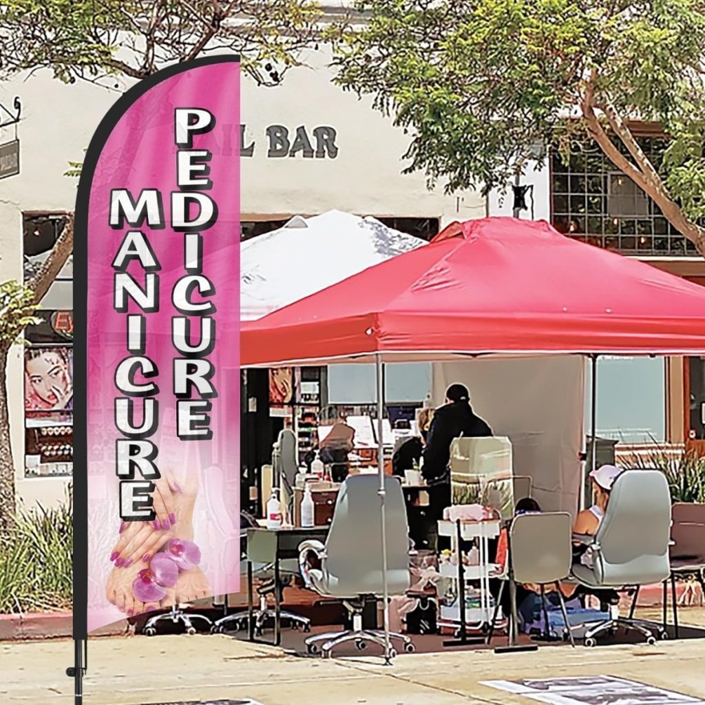 8Ft Manicure Pedicure Feather Flag Set for Manicure Pedicure Business - FSFlag