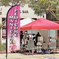 8Ft Manicure Pedicure Feather Flag Set for Manicure Pedicure Business - FSFlag