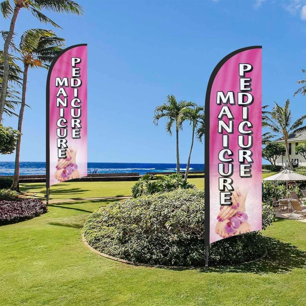 8Ft Manicure Pedicure Feather Flag Set for Manicure Pedicure Business - FSFlag