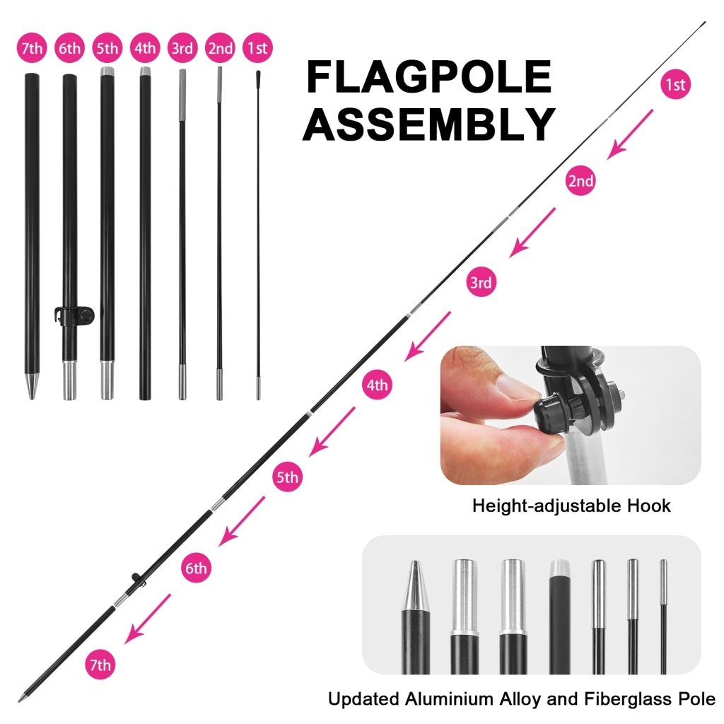 8Ft Massage Special Feather Flag with Pole & Stake