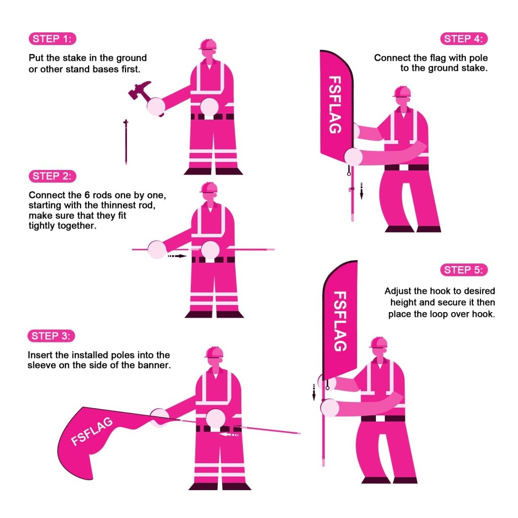 8Ft Massage Special Feather Flag with Pole & Stake