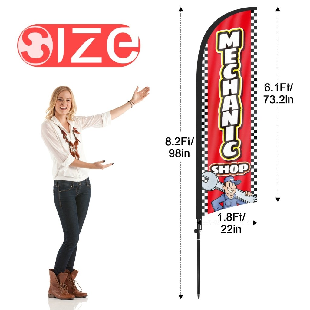 8ft Mechanic Shop Feather Flag Pole Kit
