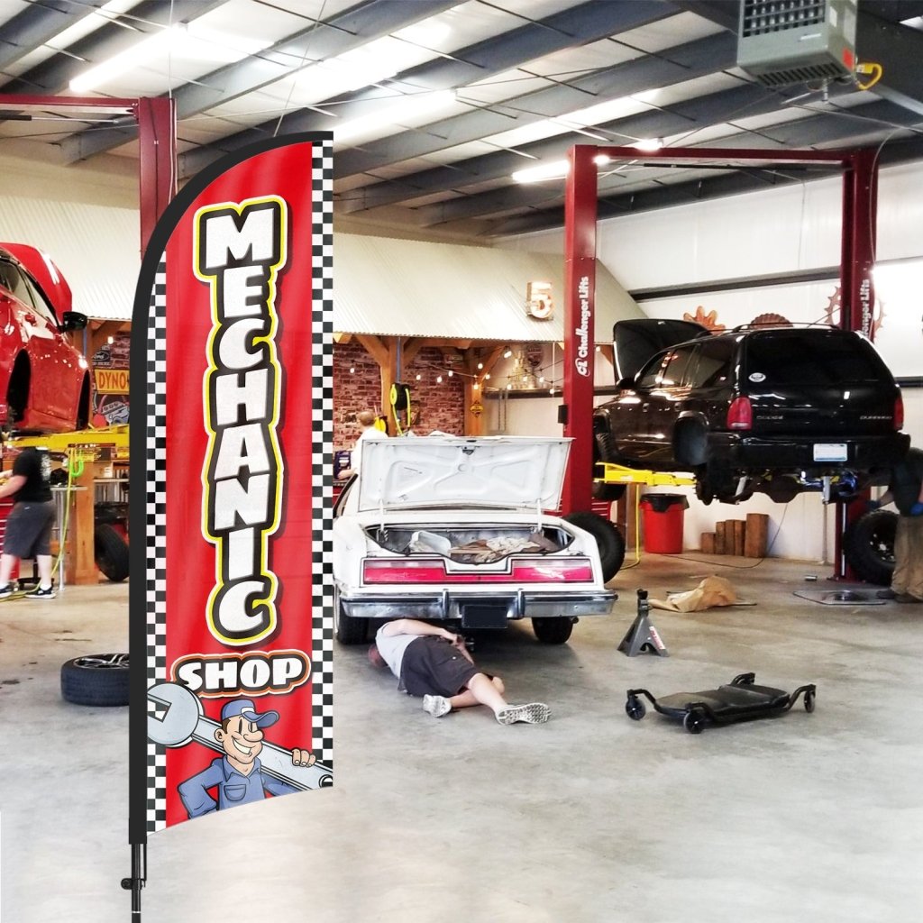 8ft Mechanic Shop Feather Flag Pole Kit