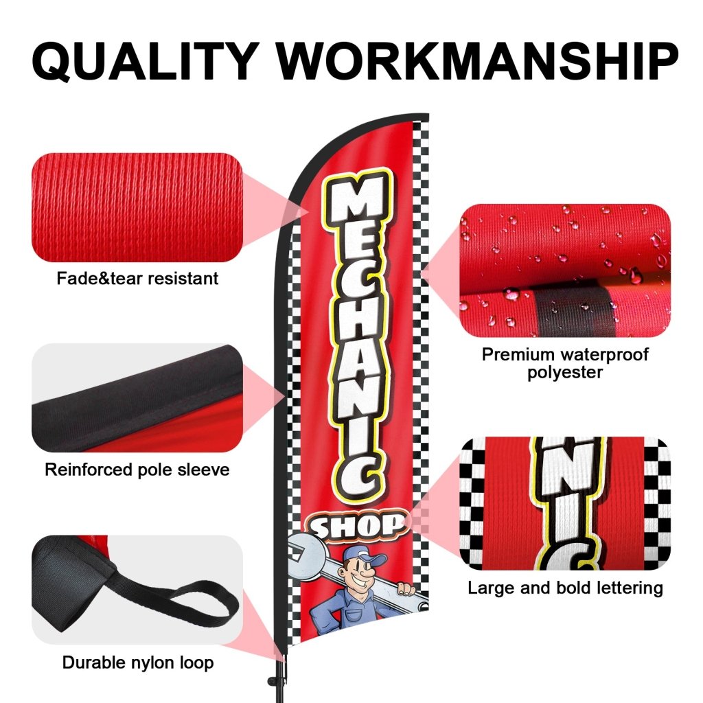 8ft Mechanic Shop Feather Flag Pole Kit