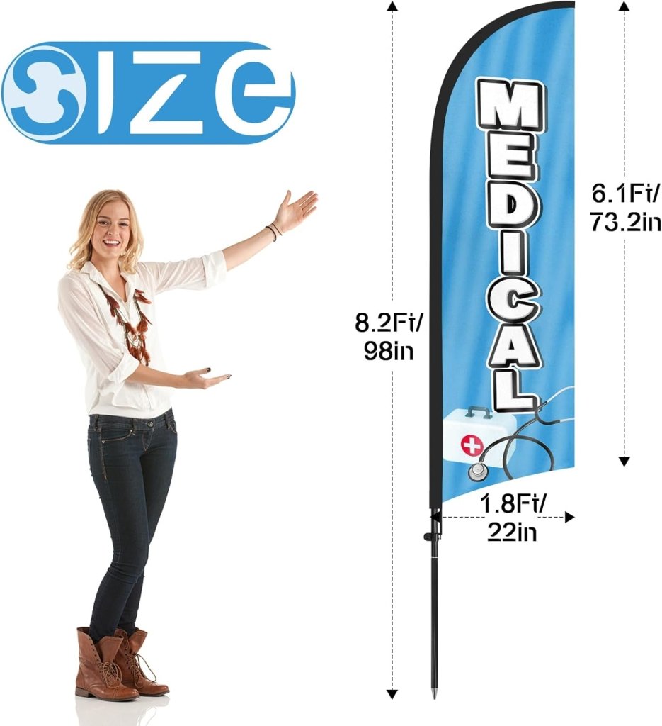 8ft Medical Feather Flag Pole Kit