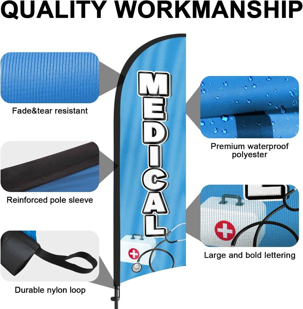 8ft Medical Feather Flag Pole Kit