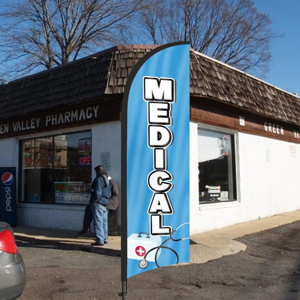8ft Medical Feather Flag Pole Kit