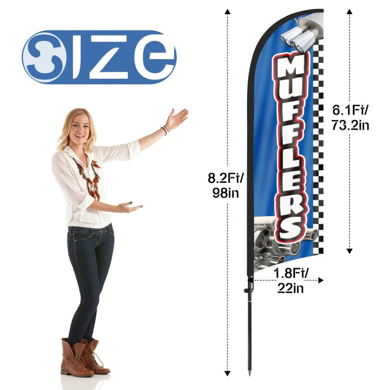 8ft Mufflers Feather Flag Pole Kit