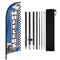 8ft Mufflers Feather Flag Pole Kit