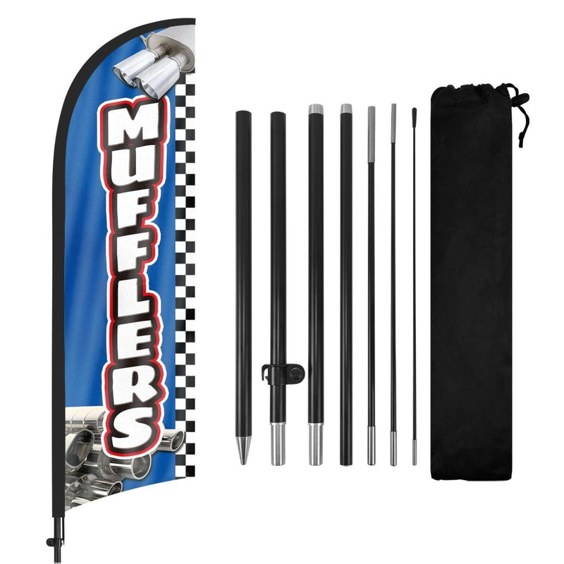 8ft Mufflers Feather Flag Pole Kit