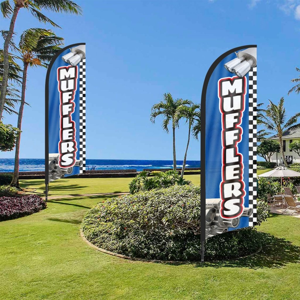 8ft Mufflers Feather Flag Pole Kit