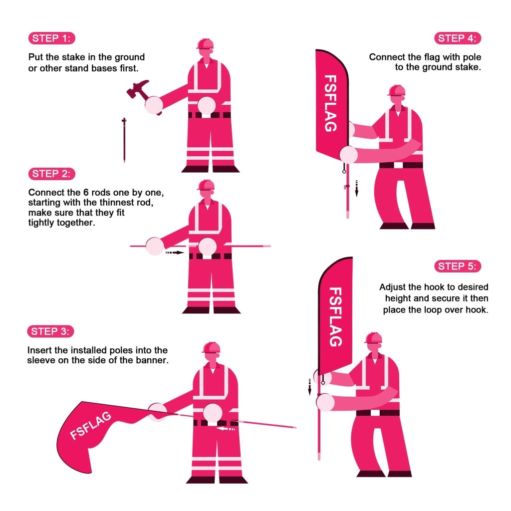 8FT Nails Salon Feather Flag Set for Nails Salon Business