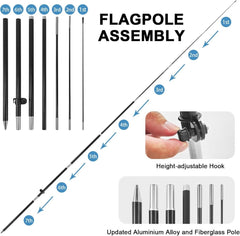 8ft Now Hiring Blue Feather Flag Pole Kit