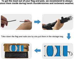 8ft Now Hiring Blue Feather Flag Pole Kit