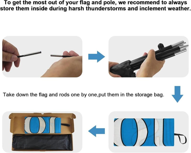 8ft Now Hiring Blue Feather Flag Pole Kit