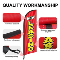 8ft Now Hiring Red Feather Flag Pole Kit