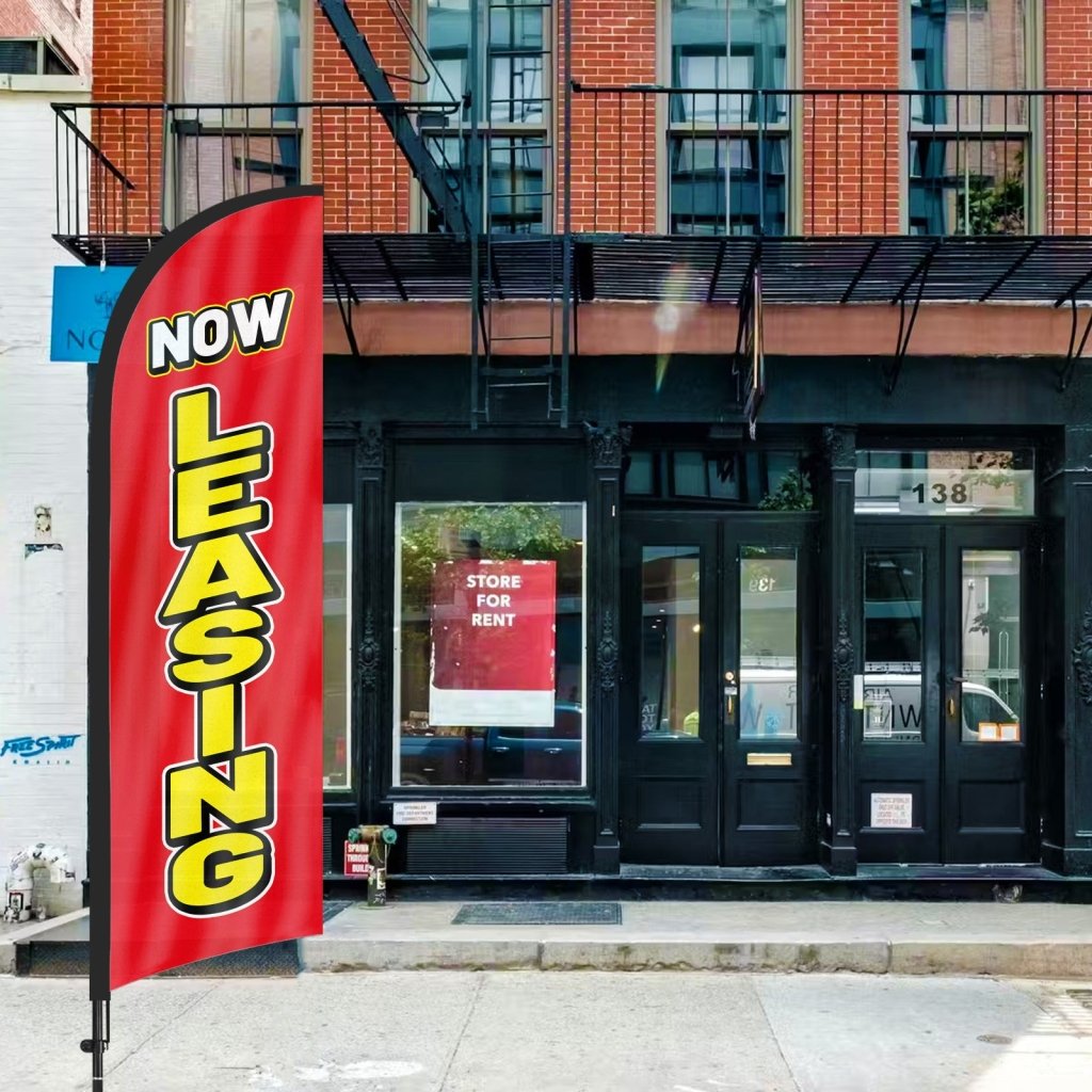 8ft Now Hiring Red Feather Flag Pole Kit