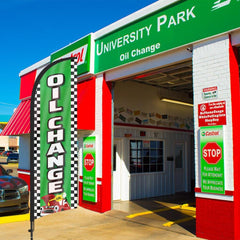 8ft Oil Change Feather Flag for Auto Detail Business