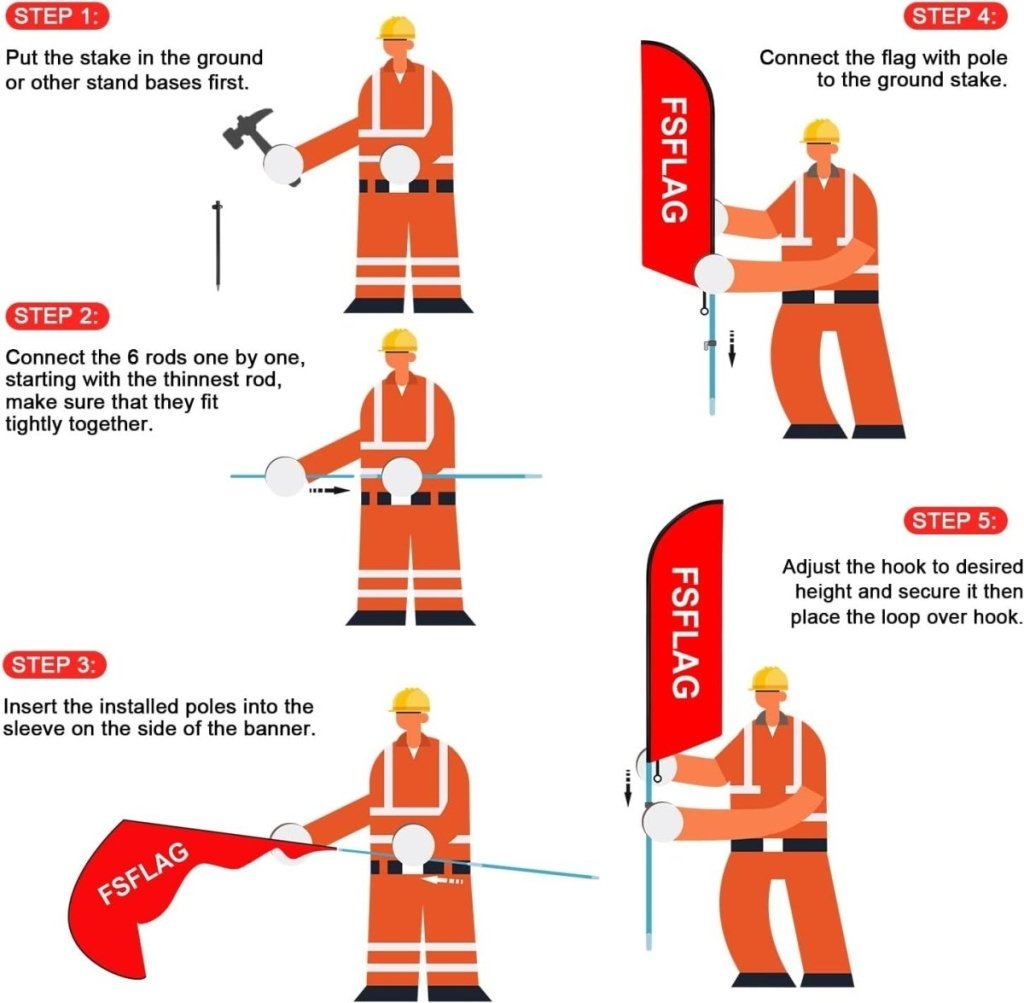 8Ft Open Feather Flag for Business with Pole and Ground Stake - FSFlag