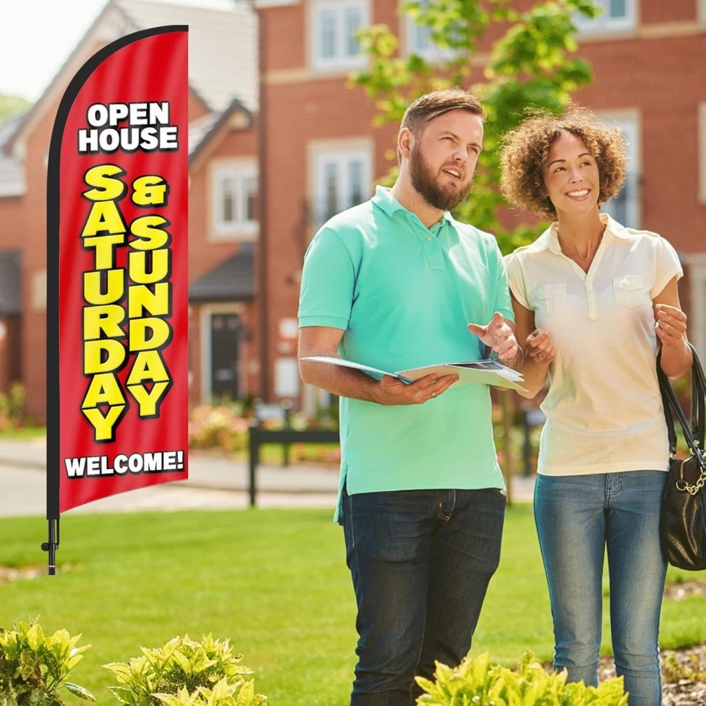8Ft Open House Saturday&Sunday Swooper Flag Feather Flag Pole Kit