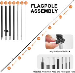 8Ft Orange Open Saturday Feather Flag with Pole & Stake