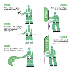 8ft Pet Daycare Boarding Feather Flag Pole Kit