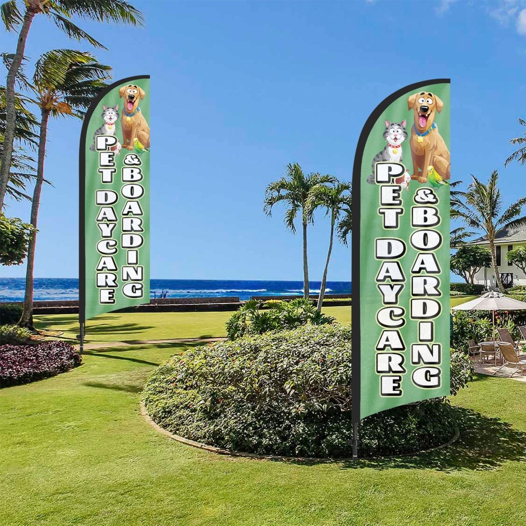 8ft Pet Daycare Boarding Feather Flag Pole Kit