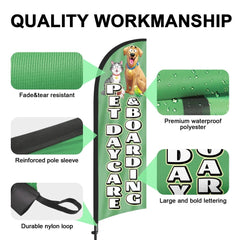 8ft Pet Daycare Boarding Feather Flag Pole Kit