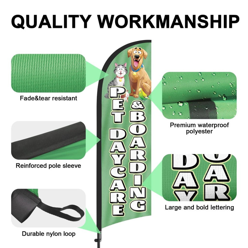 8ft Pet Daycare Boarding Feather Flag Pole Kit