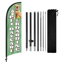 8ft Pet Daycare Boarding Feather Flag Pole Kit