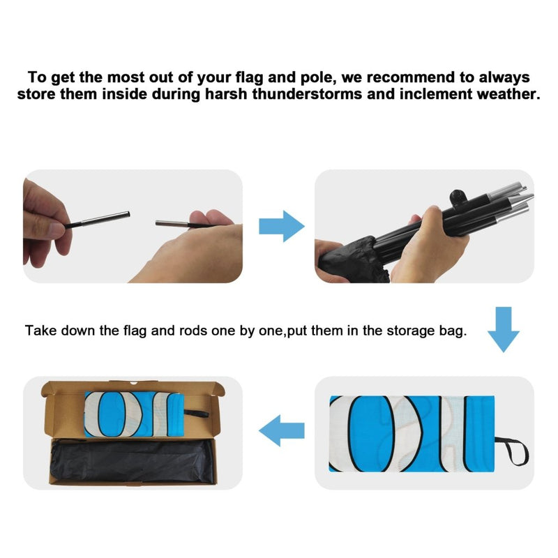 8ft Pet Grooming Feather Flag Pole Kit for Pet Grooming Business