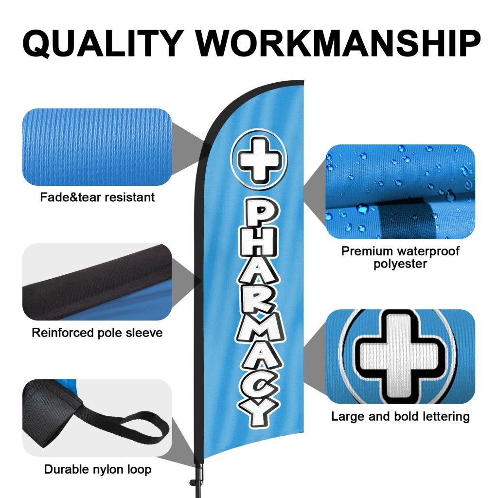 8ft Pharmacy Feather Flag Pole Kit