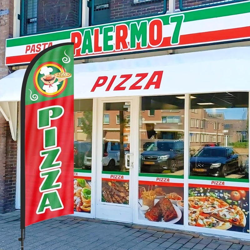 8ft Pizza Feather Flag Kit with Pole and Stake