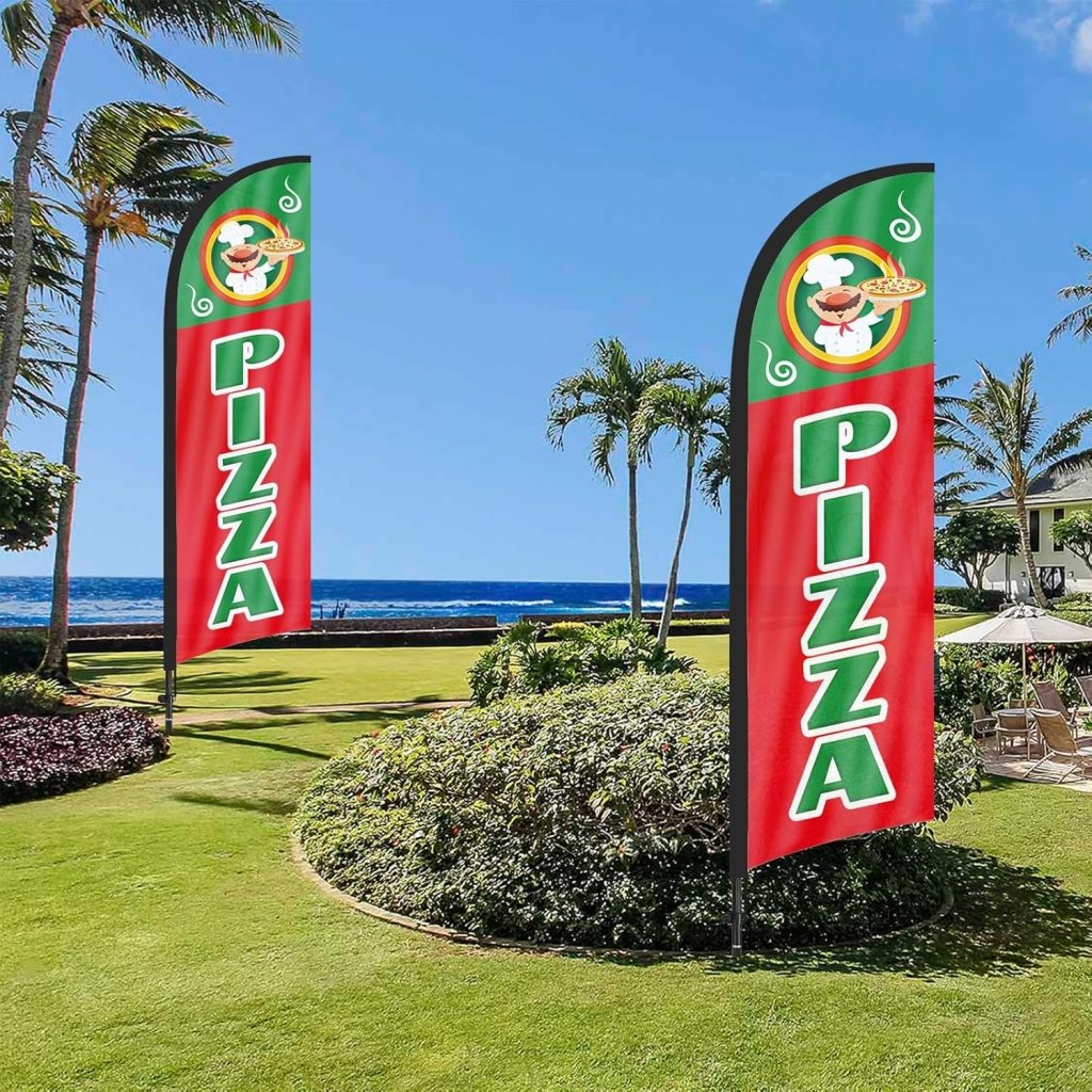 8ft Pizza Feather Flag Kit with Pole and Stake