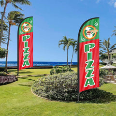 8ft Pizza Feather Flag Kit with Pole and Stake