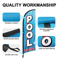8Ft Pool Supplies Feather Flag with Pole & Stake