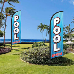 8Ft Pool Supplies Feather Flag with Pole & Stake