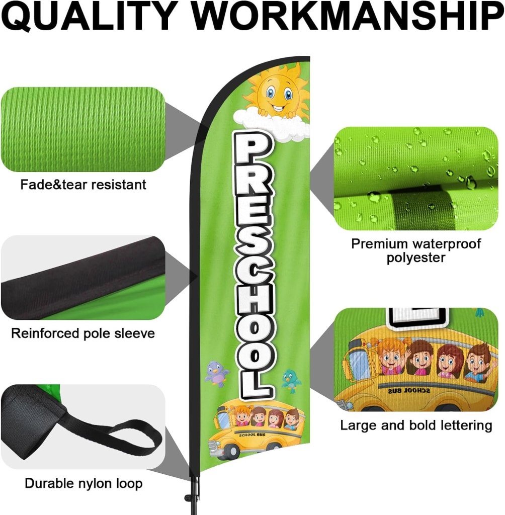 8ft Preschool Feather Flag Pole Kit