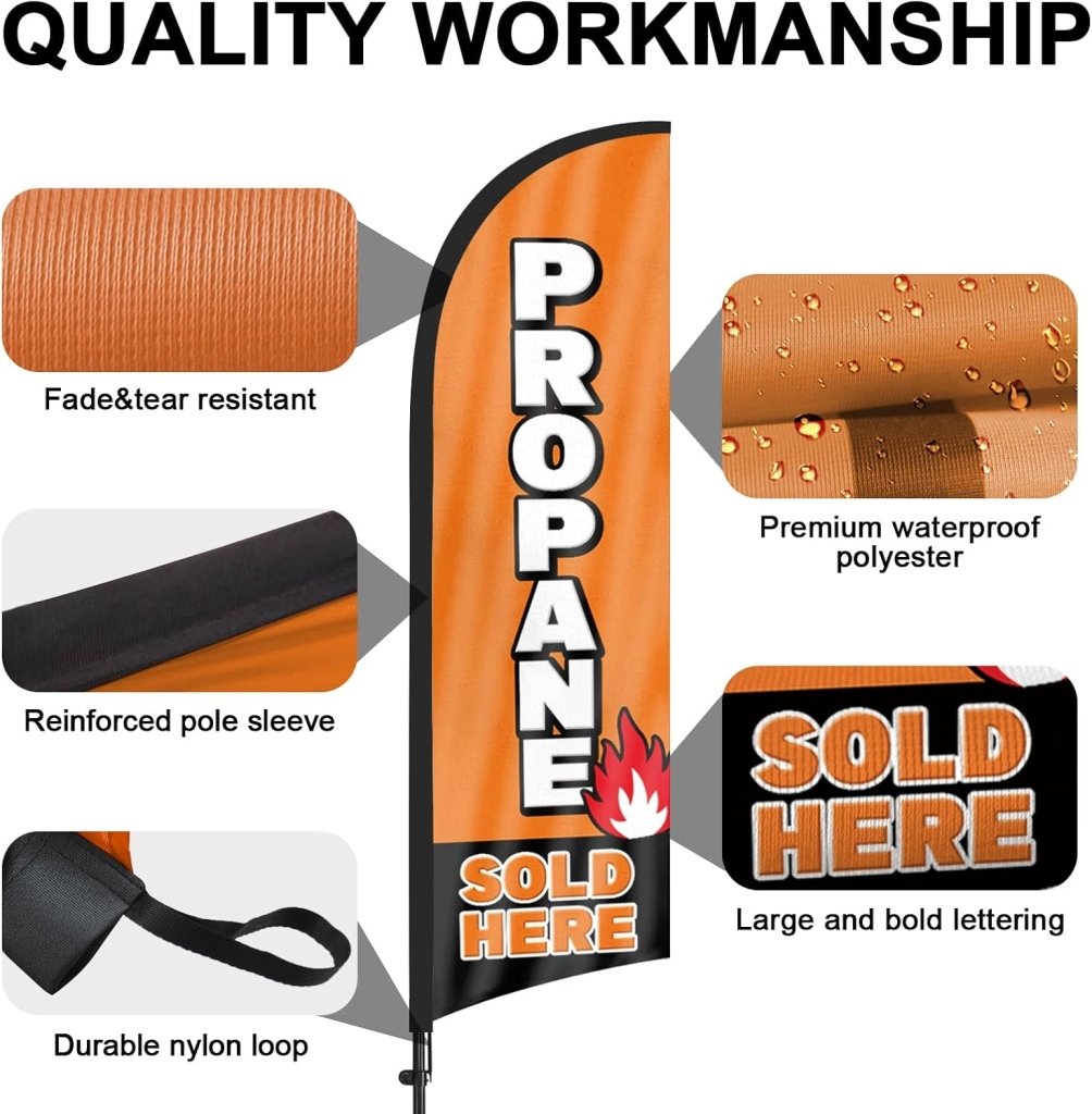 8ft Propane Sold Here Feather Flag Pole Kit