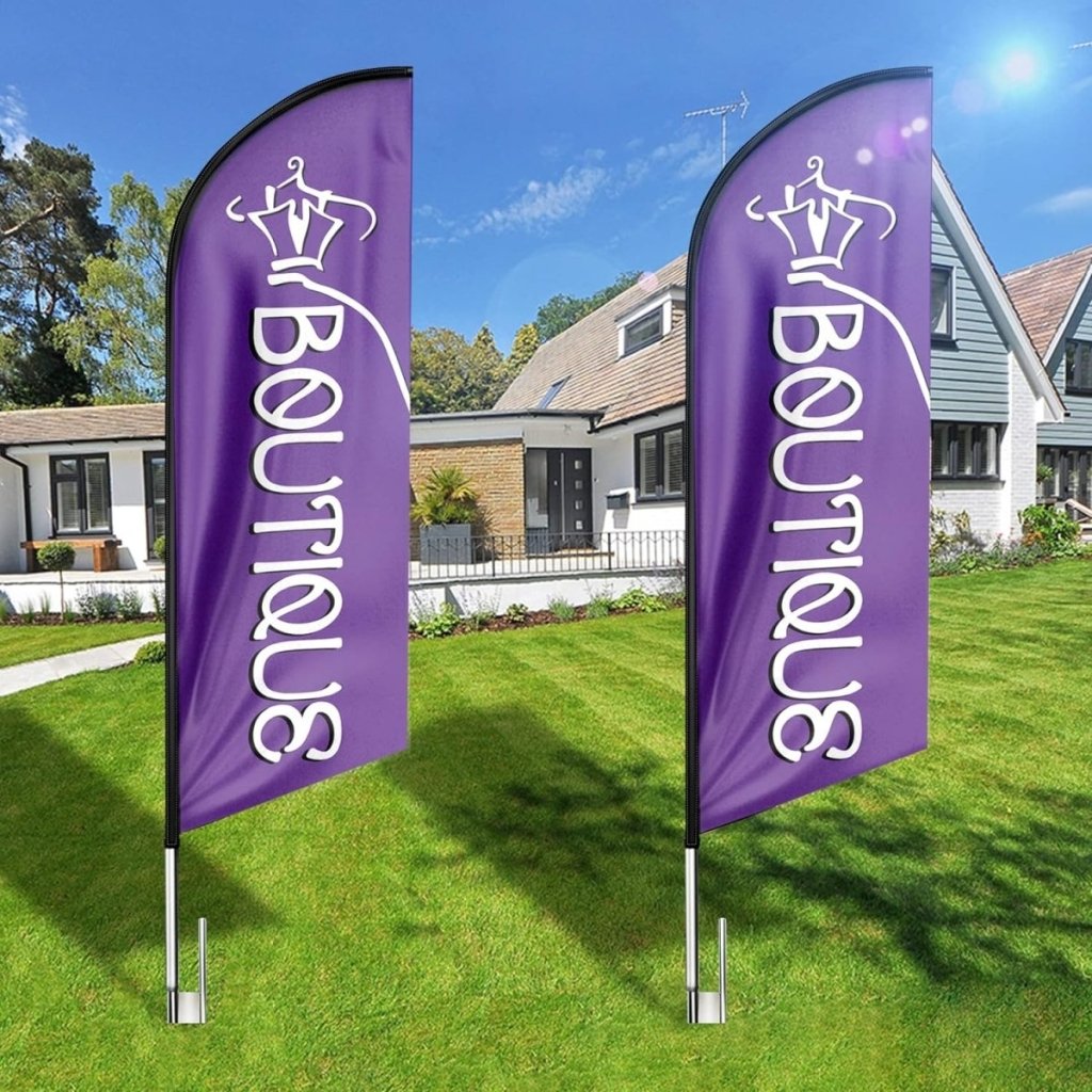8ft Purple Boutique Feather Flag for Boutique Business（Flagpole Not Included） - FSFlag
