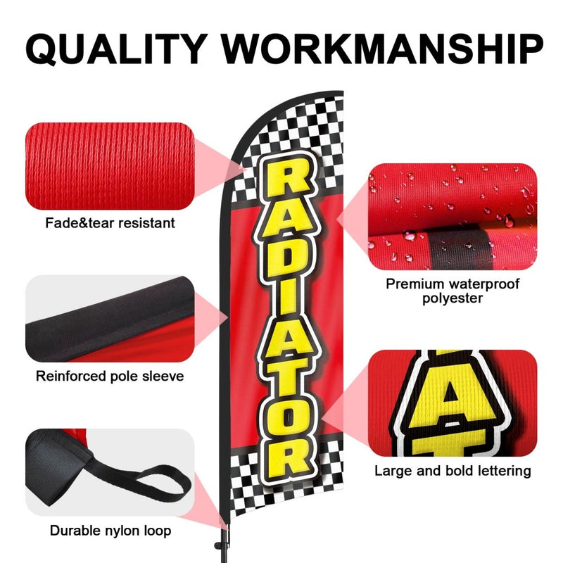 8ft Radiator Feather Flag with Pole & Stake