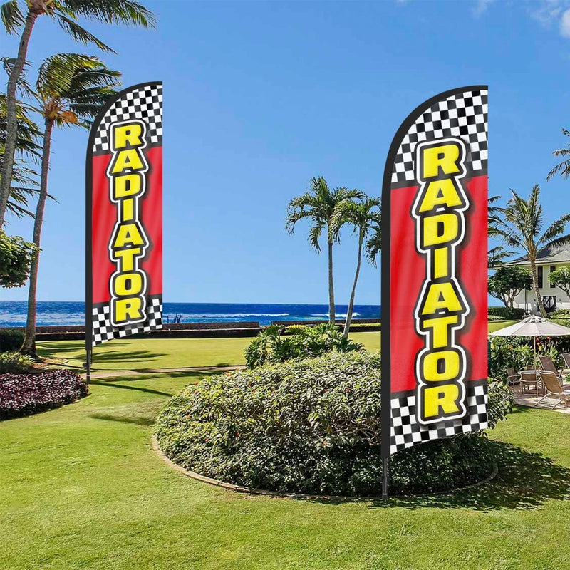 8ft Radiator Feather Flag with Pole & Stake