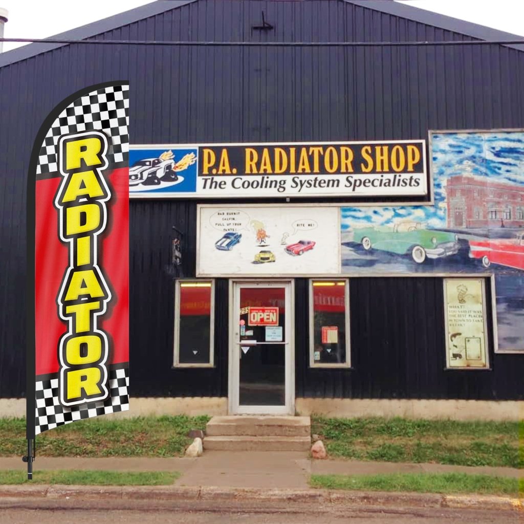 8ft Radiator Feather Flag with Pole & Stake